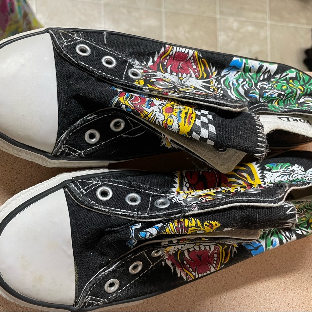 Black Graphic Sneakers